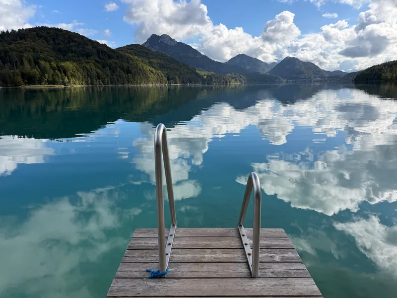 A swimming ladder leading to Lake Fuschl